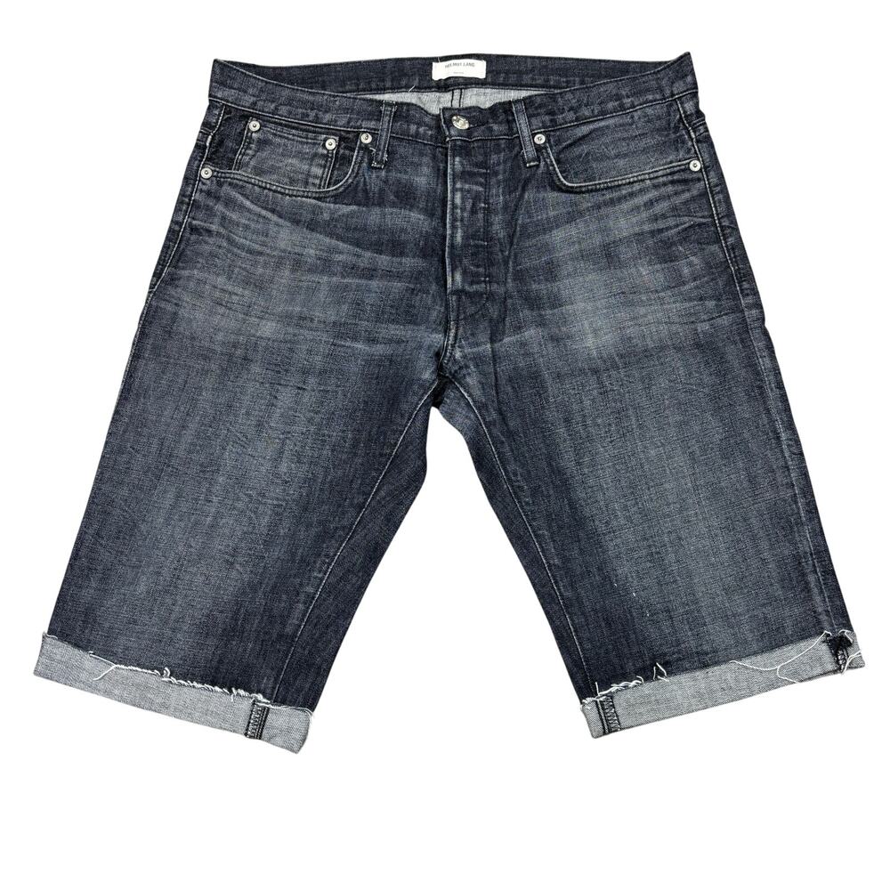 Helmut Lang Raw and Dry Roll Cuff Denim 12.5" Shorts Jorts Men's 32